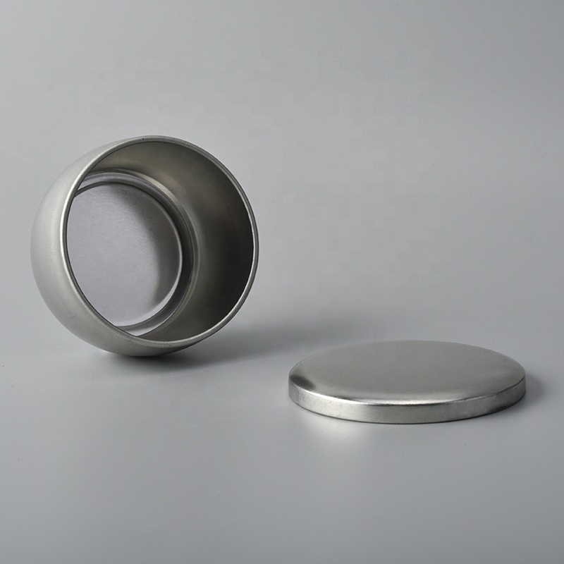 Custom silver Metal Candle tins Metal jar with lid for cosmetic use supply