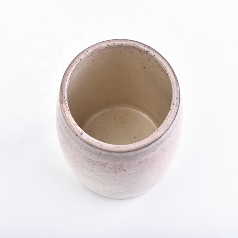 Wholesale Speckled Pink Ceramic Candle Holder Home Decoration