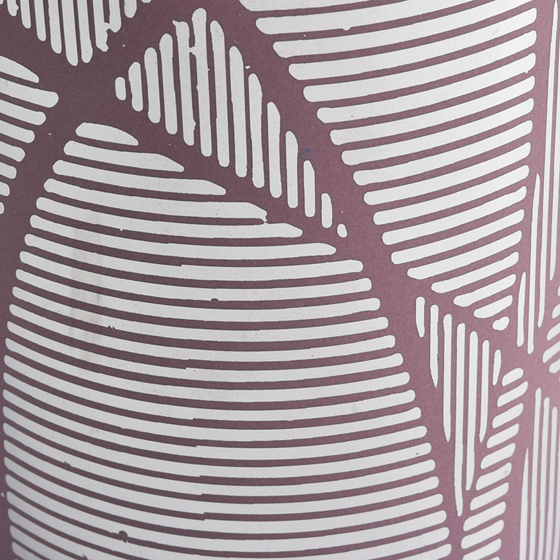 ceramic candle container with custom prints, unique ceramic candle holder
