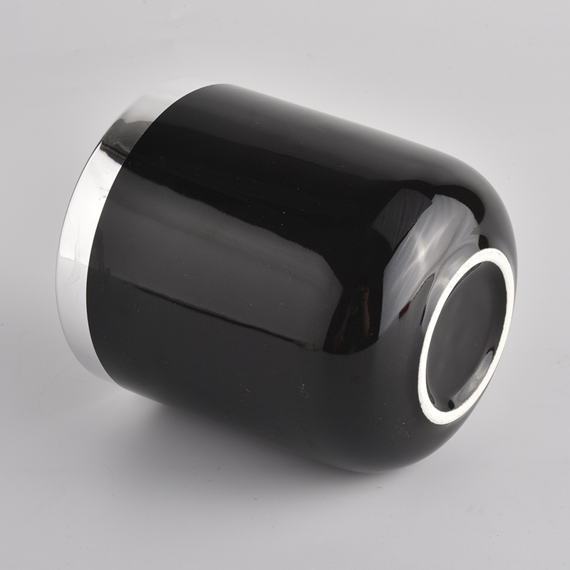glossy black luxury ceramic candle jars