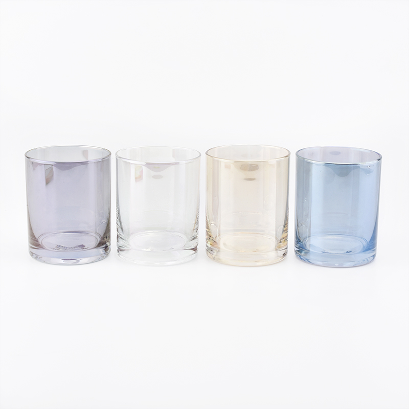 transparent shiny glass candle vessel, unique glass jar home decor