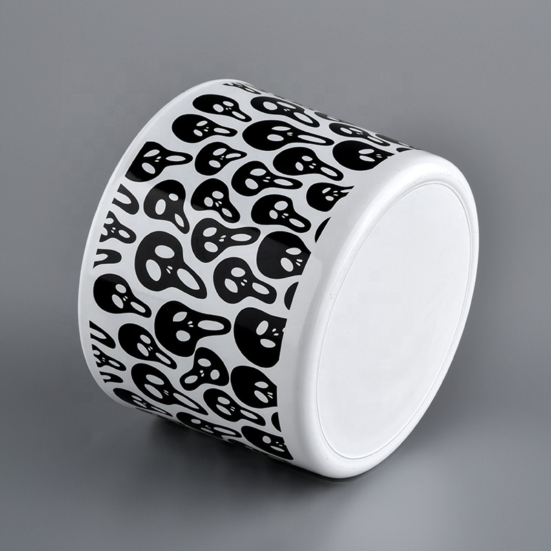 12OZ glass candle holders with leopard print