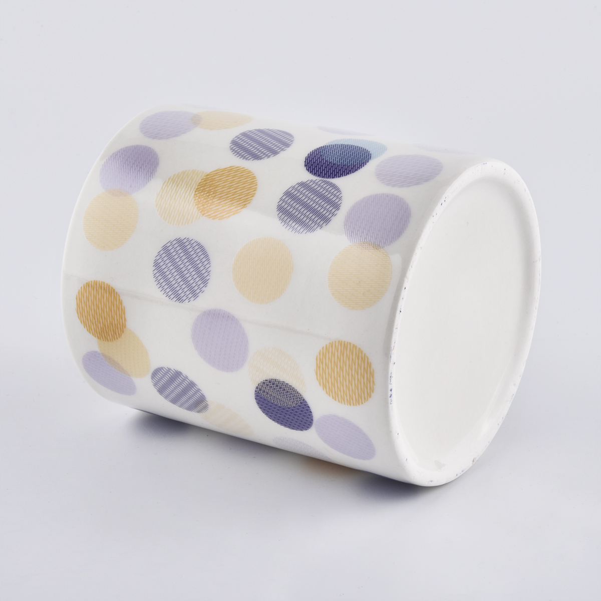ceramic candle holders with printing for Spring
