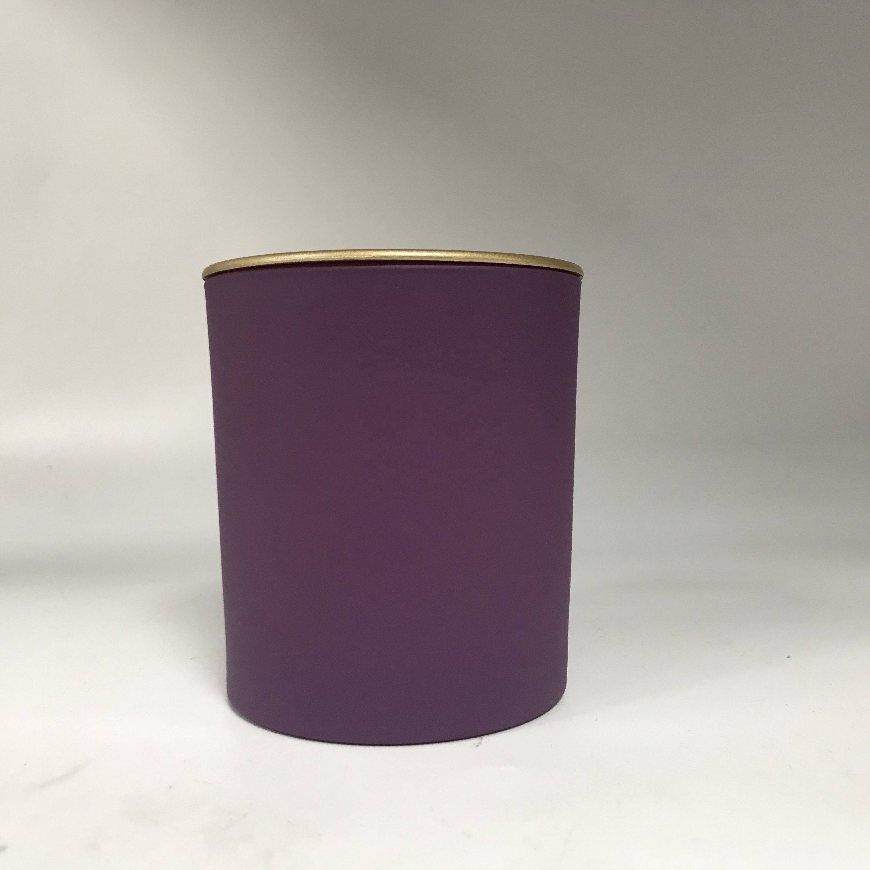 matte colored 8oz glass candle jars with gold lid