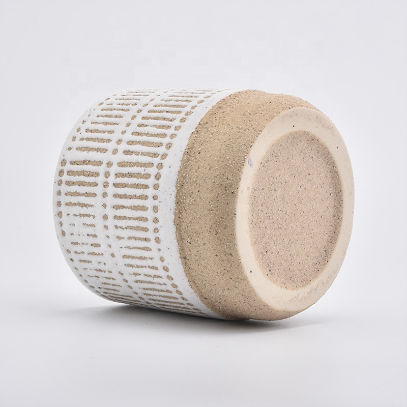 Frosted ceramic candle vessel vintage candle jars table wedding