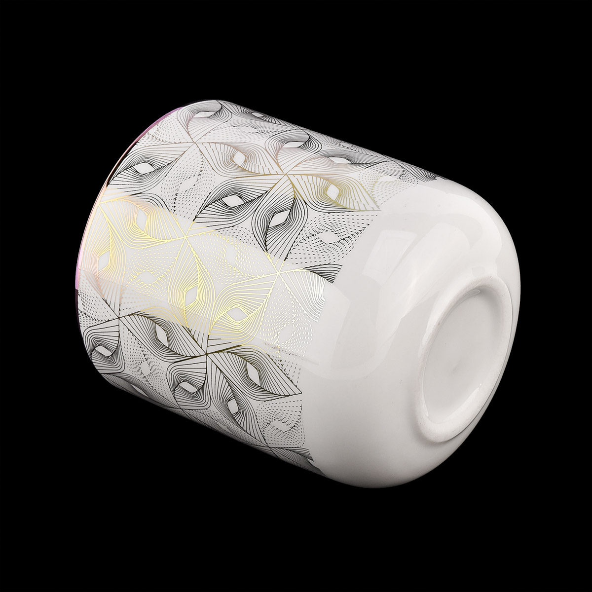 iridescent ceramic candle jars for 10oz filling 