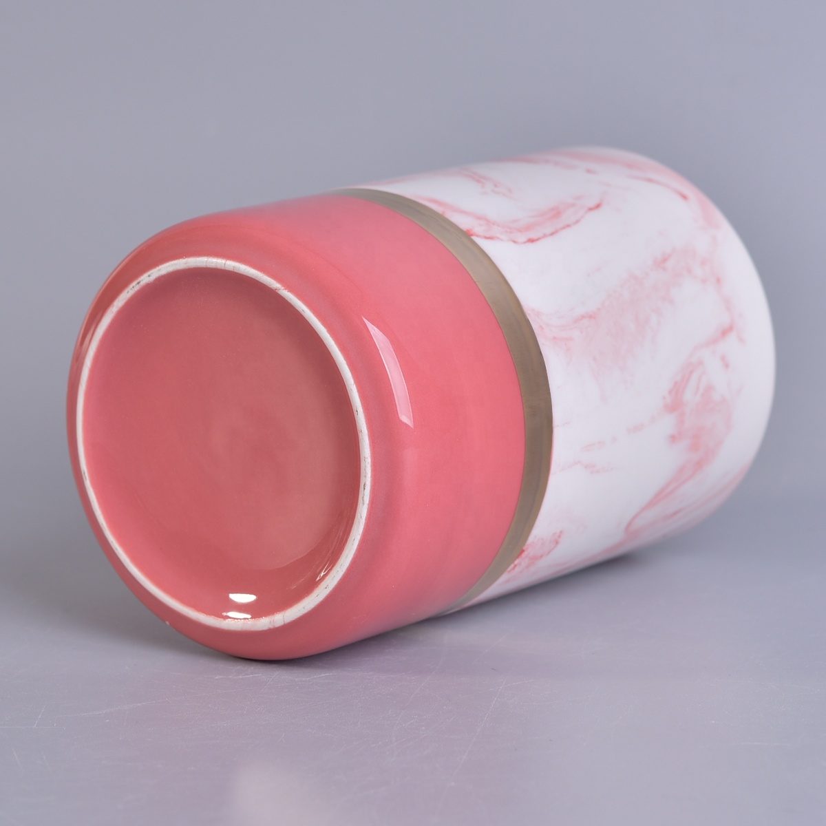 6oz 8oz In bulk custom decorative pink ceramic candle jars