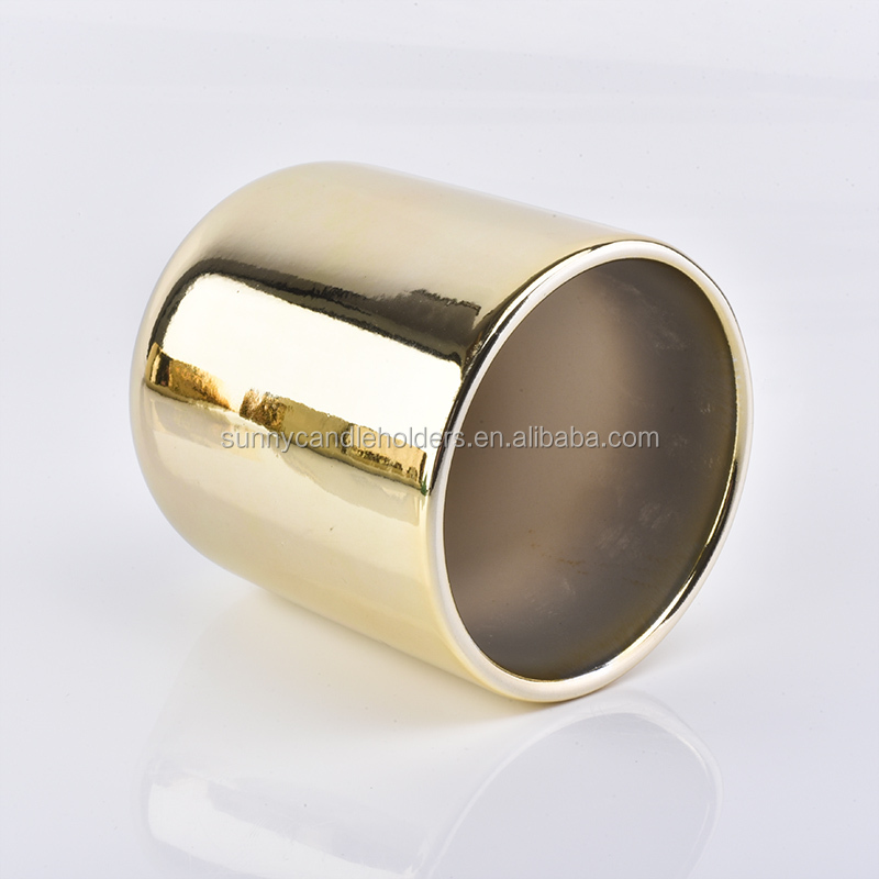 10OZ Metallic Gold Ceramic Candle Jars