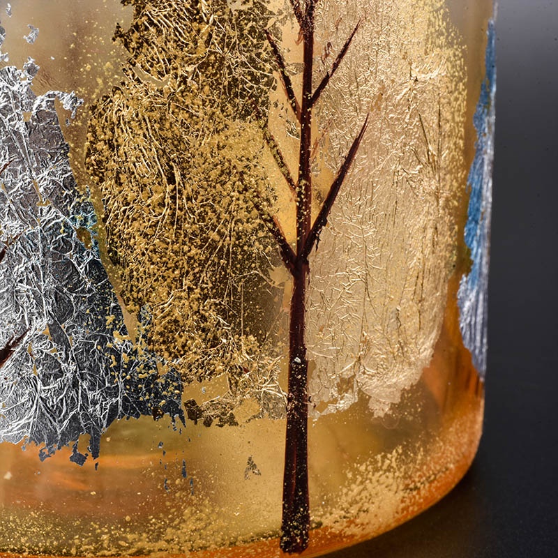 Metallic color glass candle holder home decoration wholesale