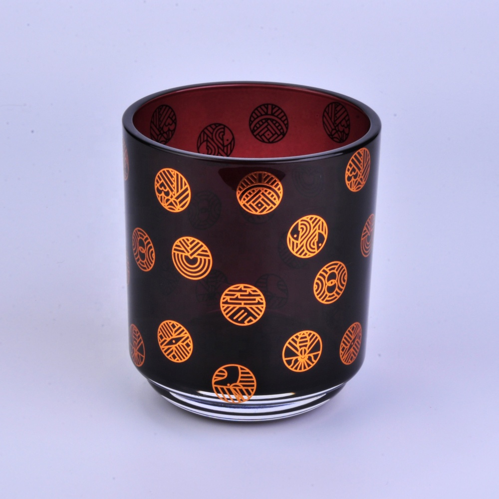 Wholesales custom crystal Luxury black glass candle holder