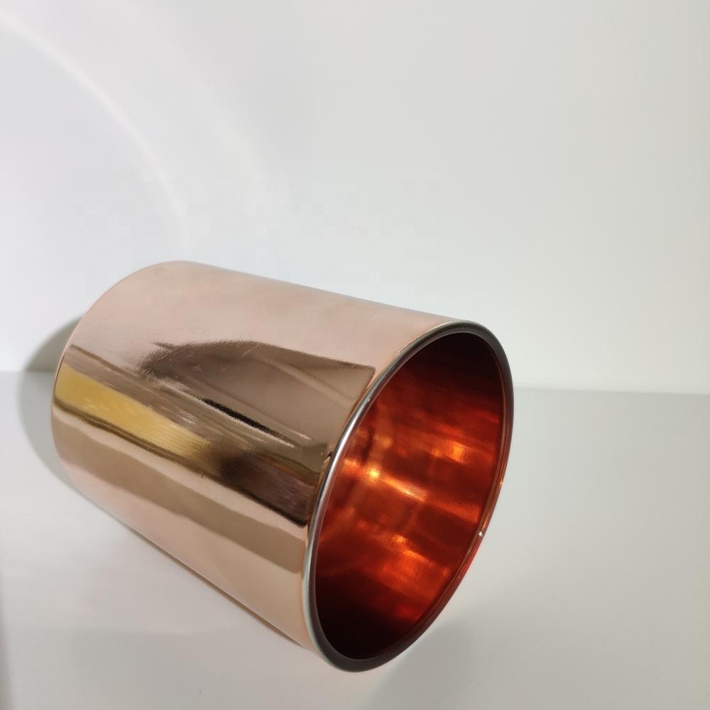 12 oz matte black glass candle holder rose gold glass candle jar
