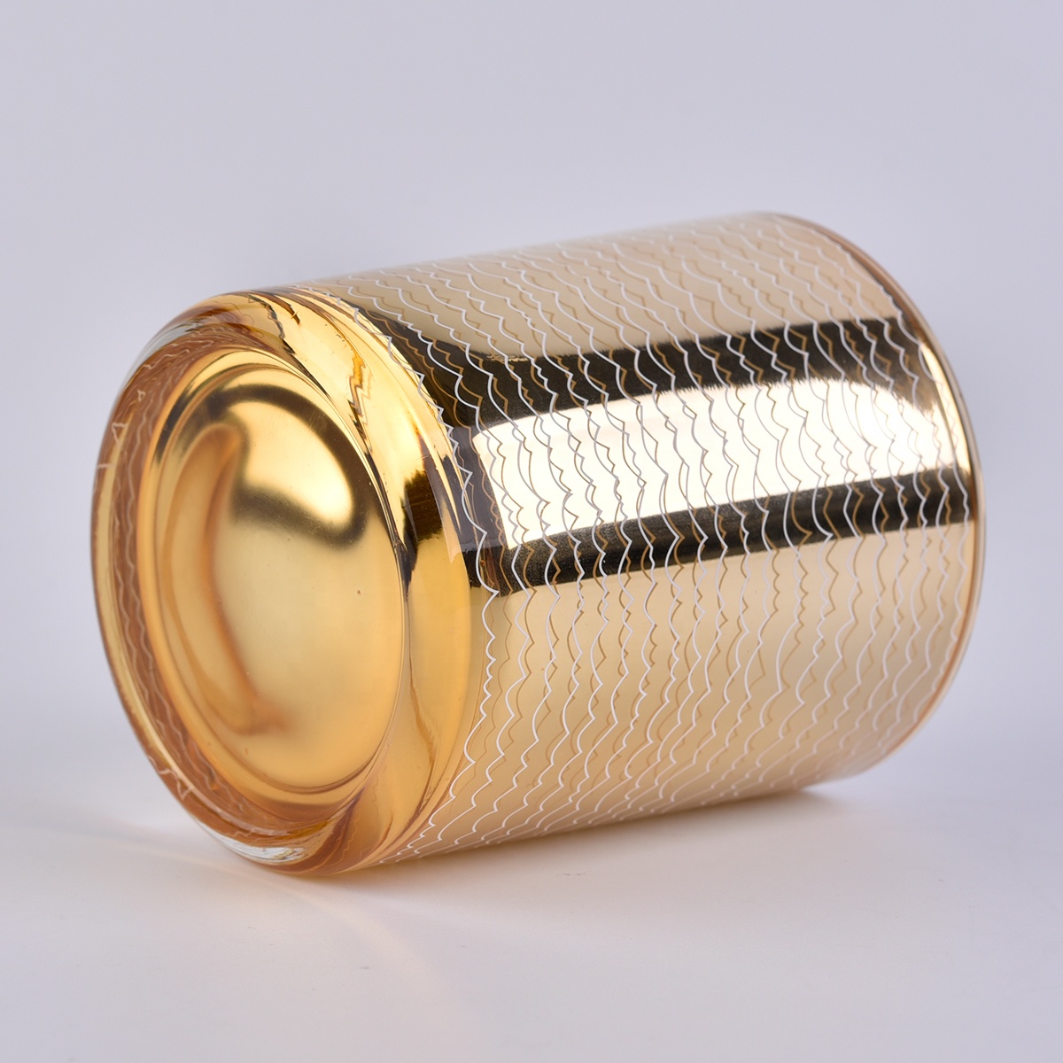 8oz 10oz luxury cylinder decorative electroplated glass candle holders