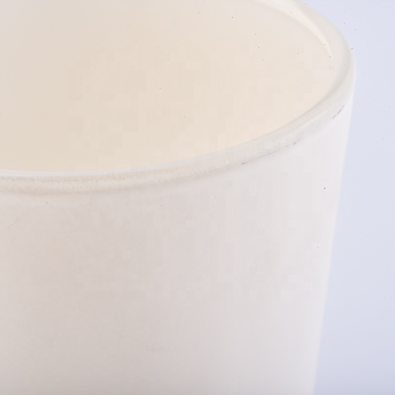 12 OZ matte white glass candle container, votive candle holder