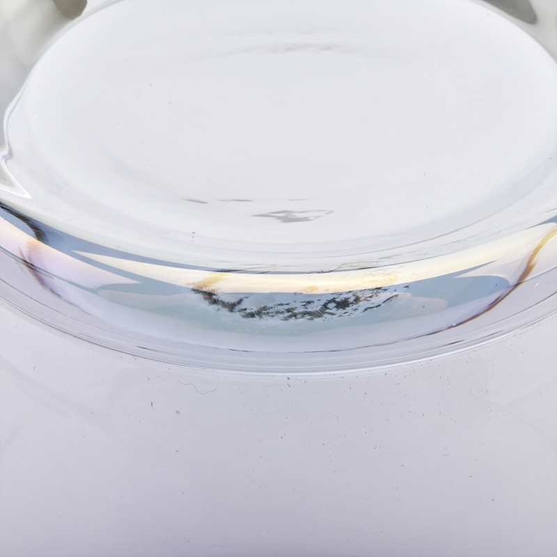 ion plating glass vessel for candle making, shiny colored glass candle container