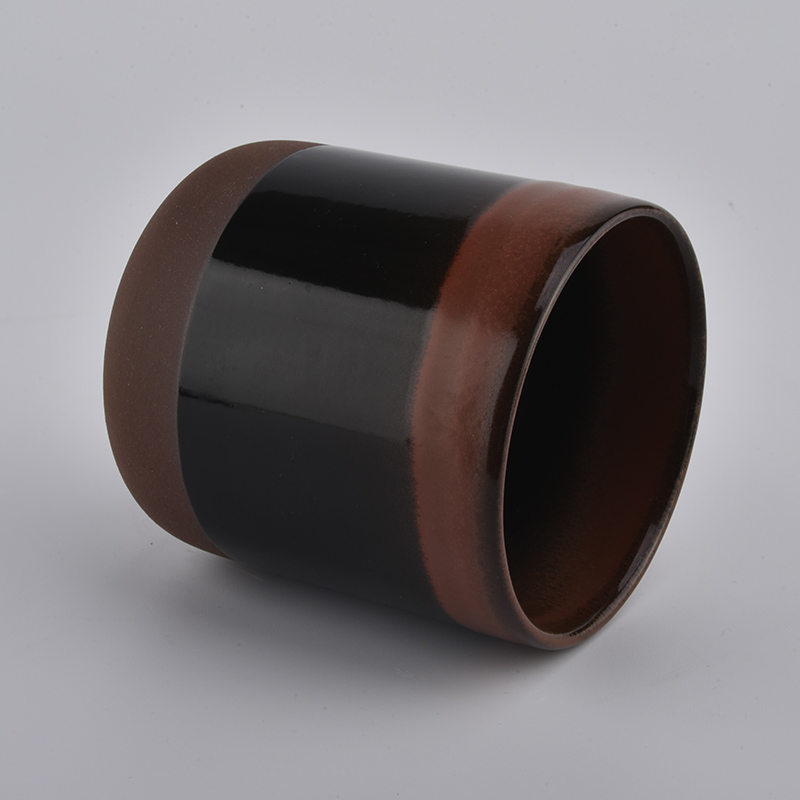 Decorative 10oz cylinder ceramic candle holders