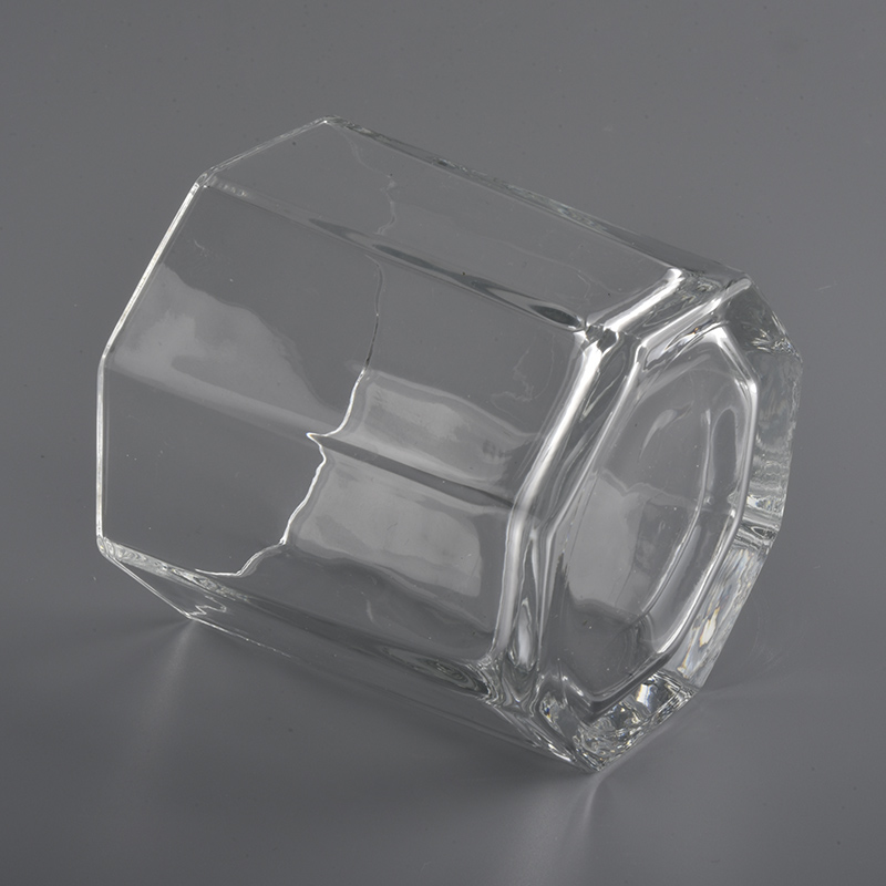 hexagonal glass candle jars for 6oz of wax filling