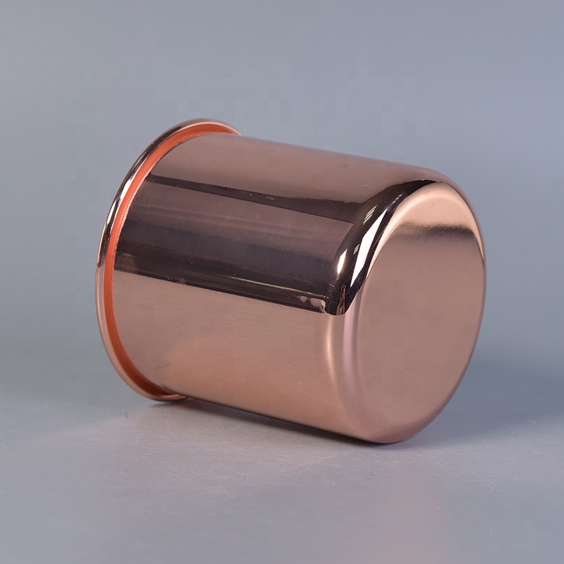 Cylinder Orange Metal Candle Jars Metal candle making vessel for Wedding Decoration use in bulk