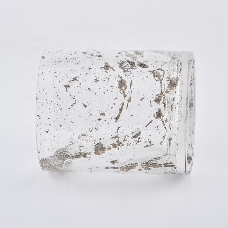 13oz cylinder glass candle vessels with marble printing