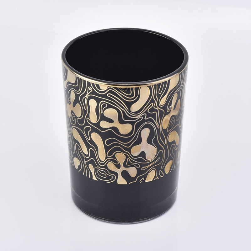black candle containers, modern candle jars with unique design