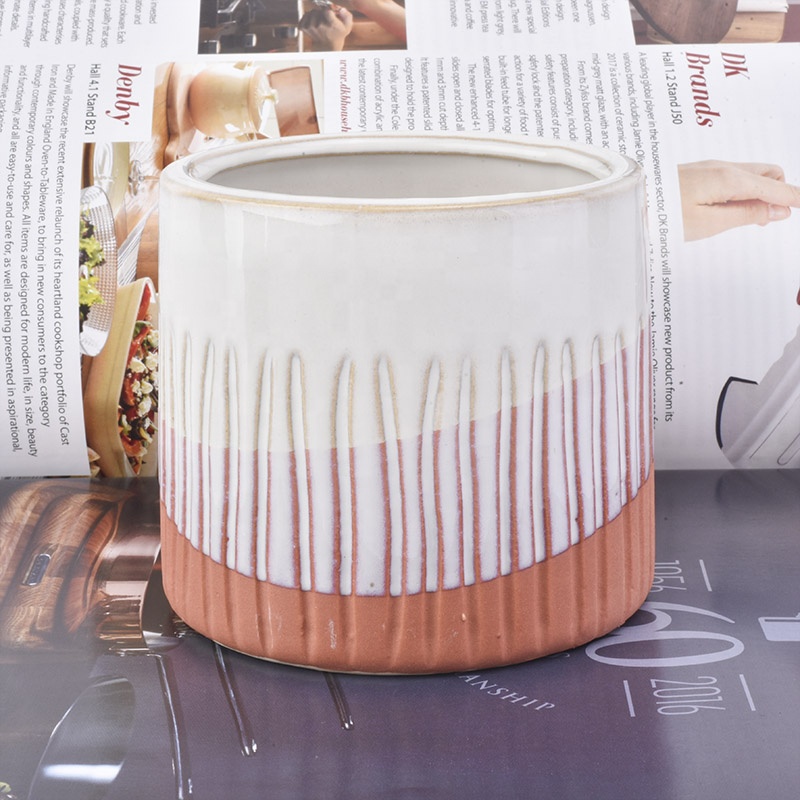 Round 500ml Glazing Ceramic Candle Containers
