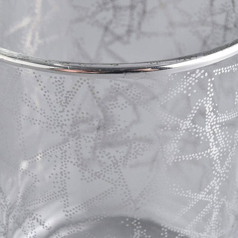 10oz clear glass candle jars with silver printing
