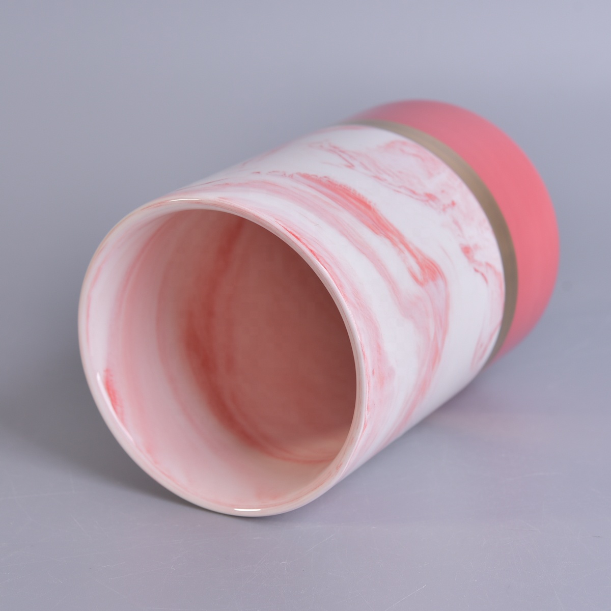 6oz 8oz In bulk custom decorative pink ceramic candle jars