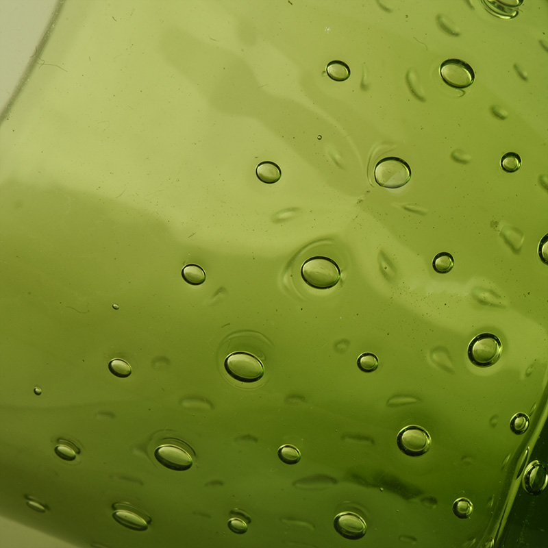 light green hand made glass candle votives