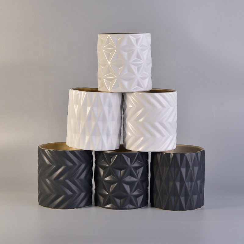 Plating ceramic votive decorative jar candle container