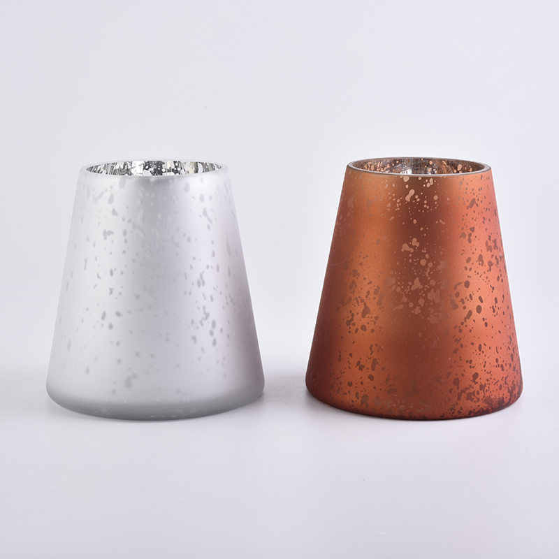 16oz frosted white glass candle jars with silver inside