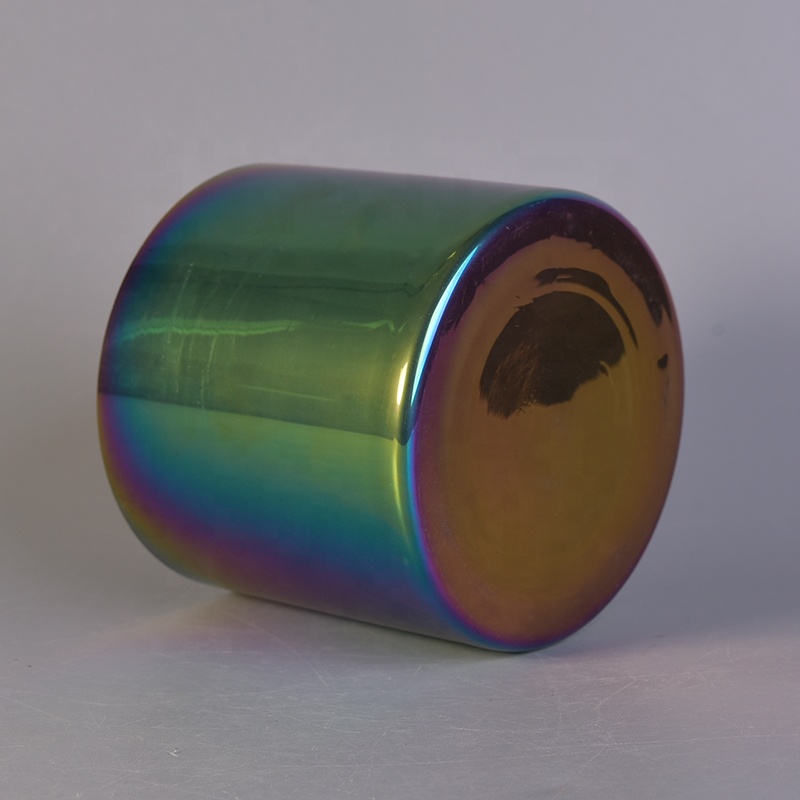 Luxury electroplating spraying candle holder glass votive candle jar factory