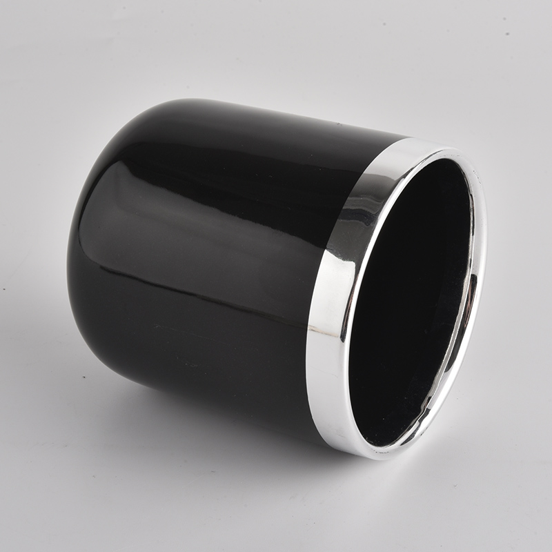 glossy black luxury ceramic candle jars