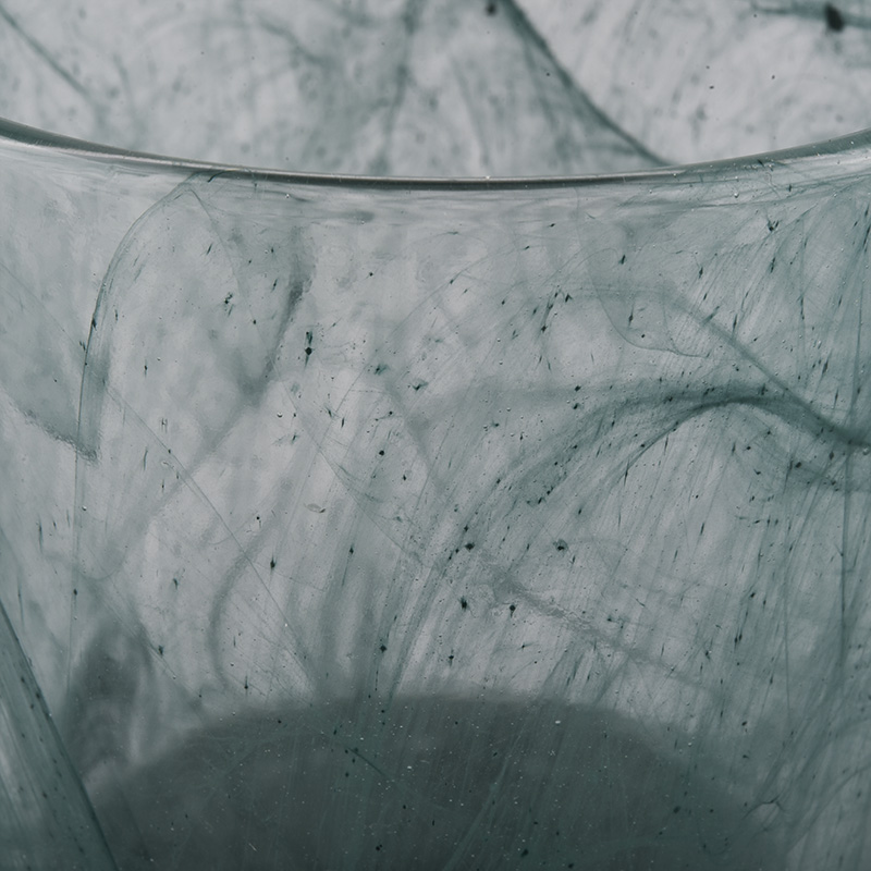 6oz cloudy finished glass candle jars