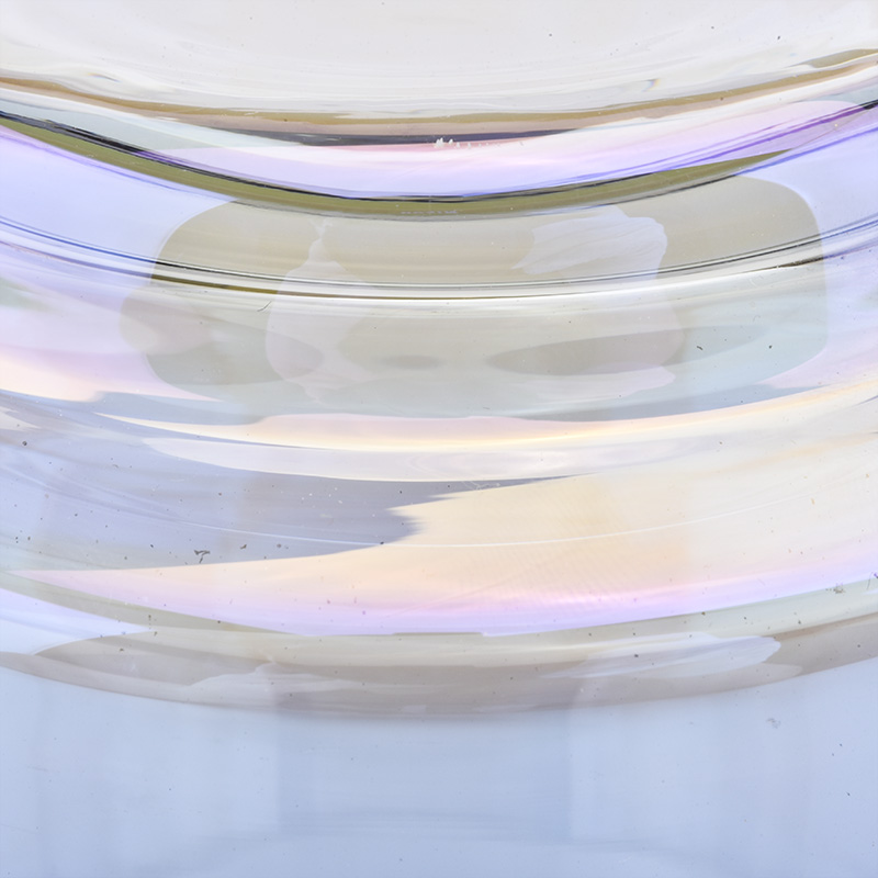 purple glossy electroplating glass candle holders
