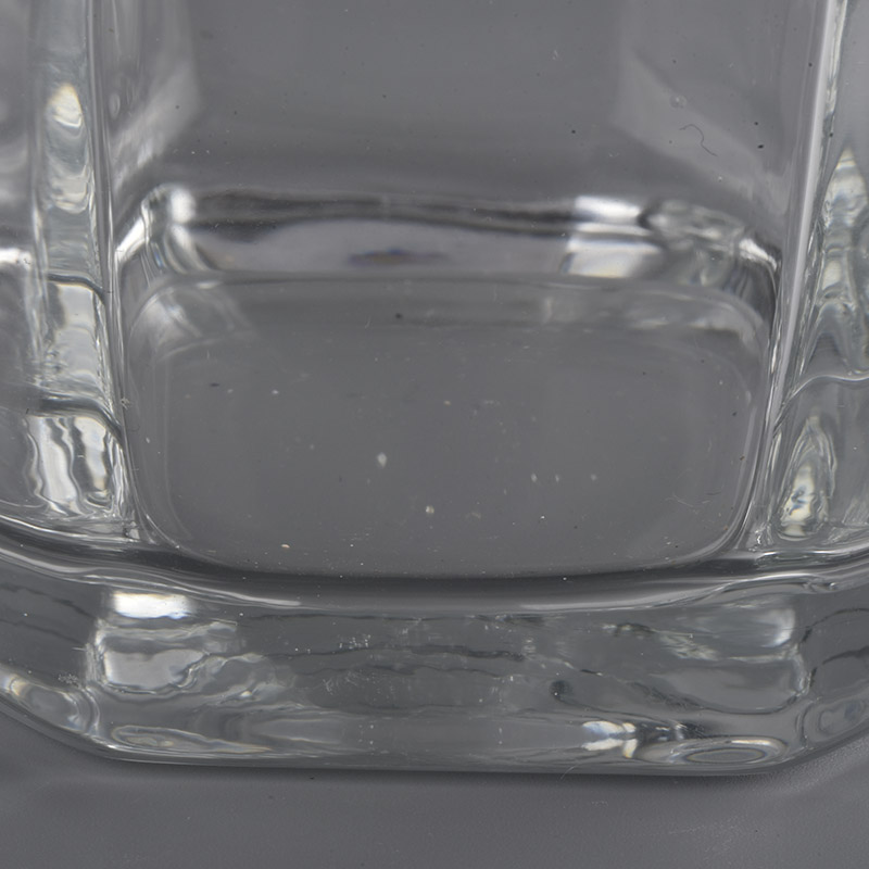 14oz hexagonal transparent glass candle holders