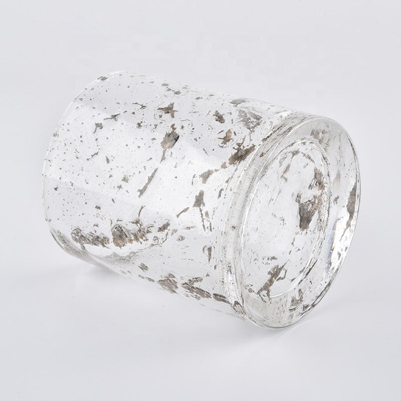 13oz cylinder glass candle vessels with marble printing