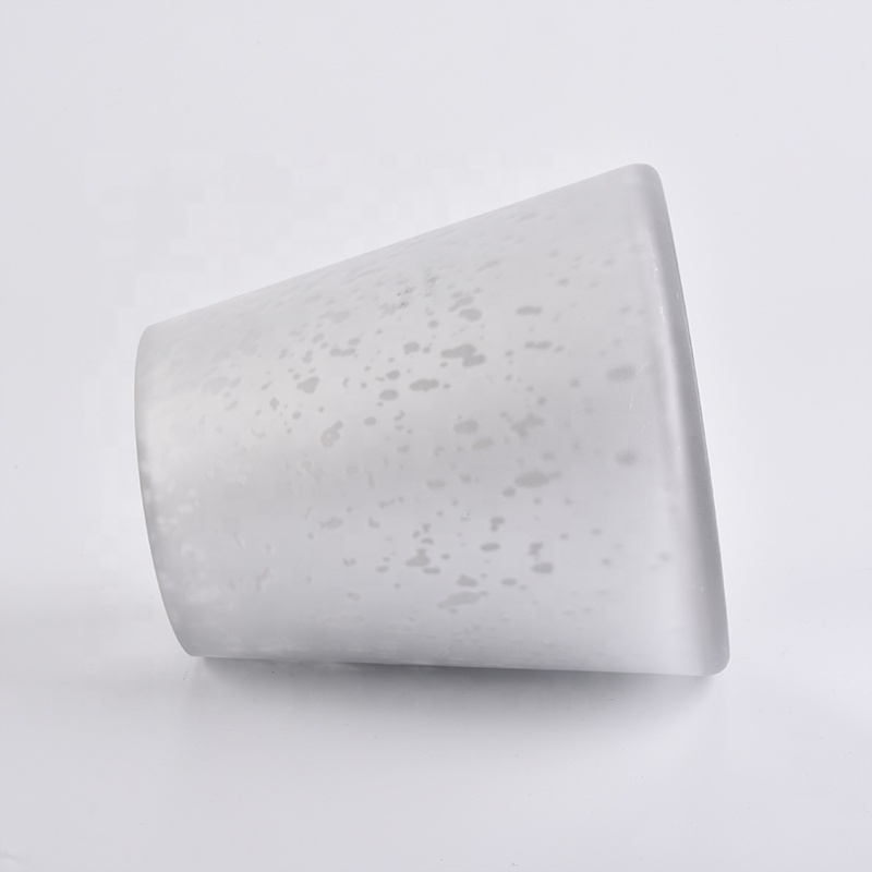16oz frosted white glass candle jars with silver inside