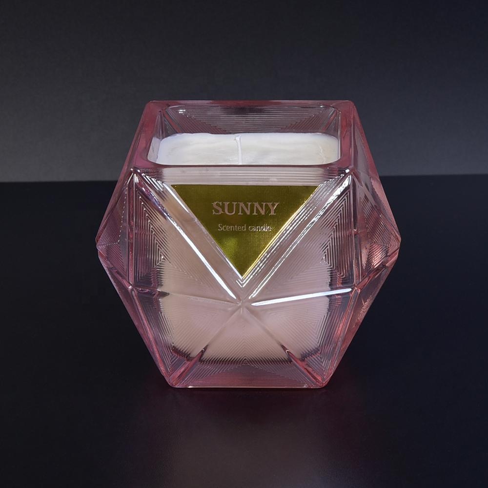 10oz 20oz Sunny new design diamond crystal candle glass jar holder