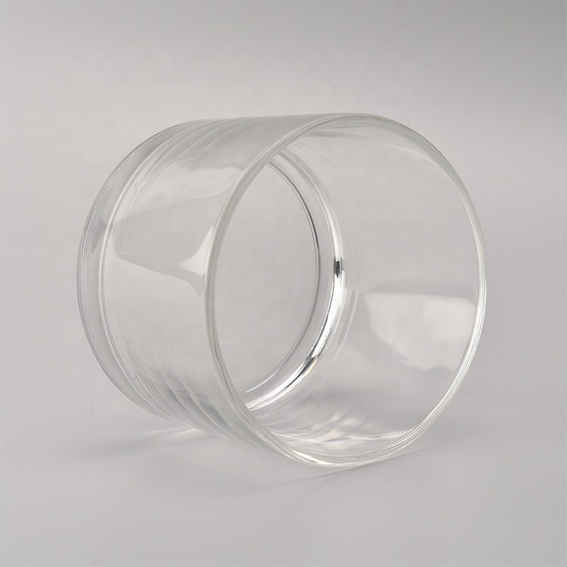 3 wick glass candle vessel, big volume glass candle holder