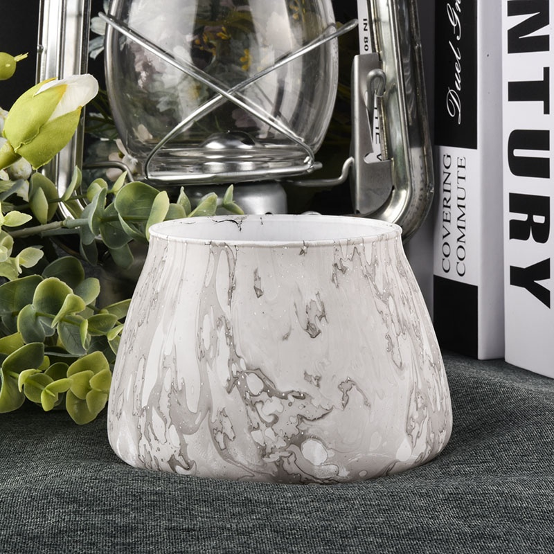 11oz marbled frosting glass candle jars