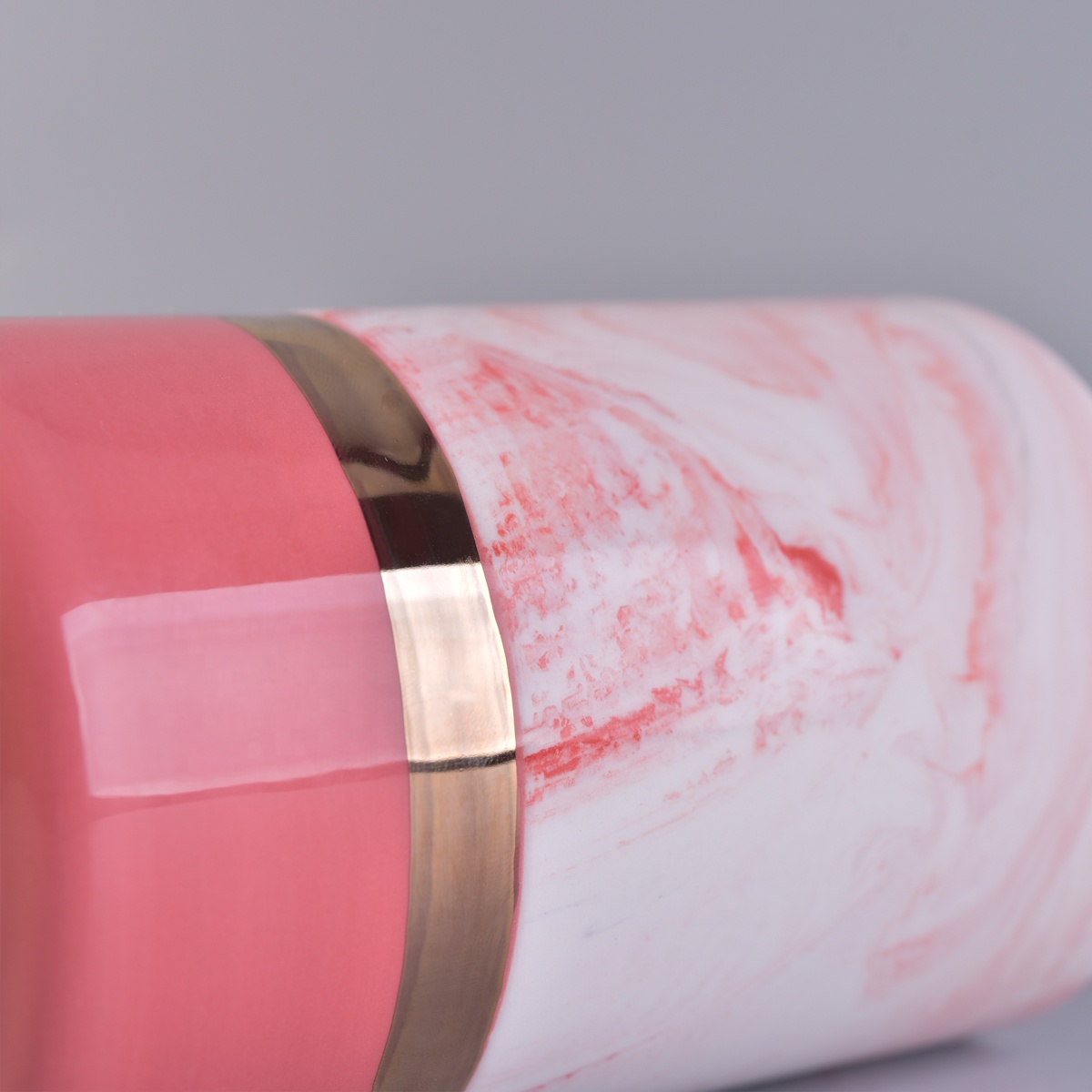6oz 8oz In bulk custom decorative pink ceramic candle jars