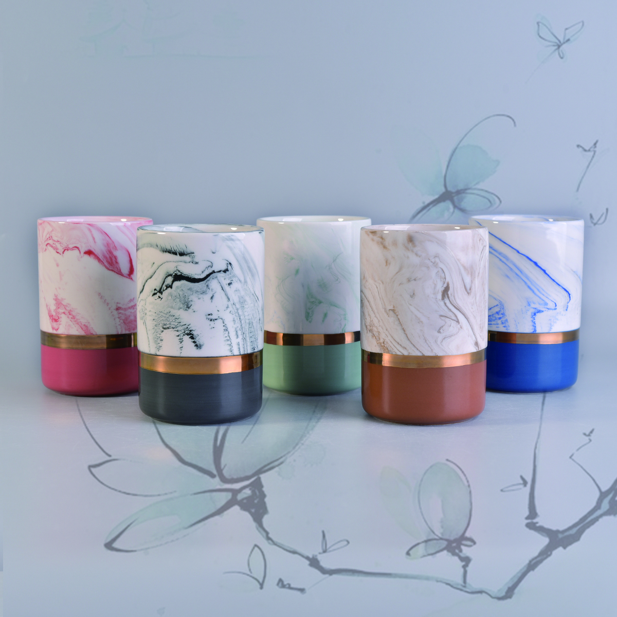 cylinder ceramic candle vessels, Ceramic candle holder customized