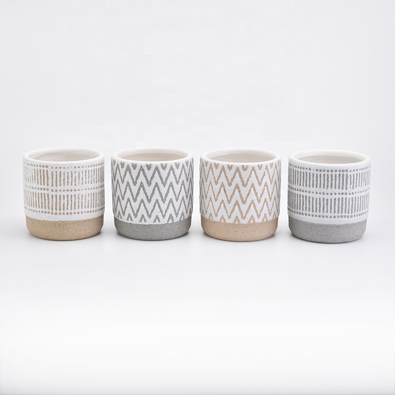 Frosted ceramic candle vessel vintage candle jars table wedding