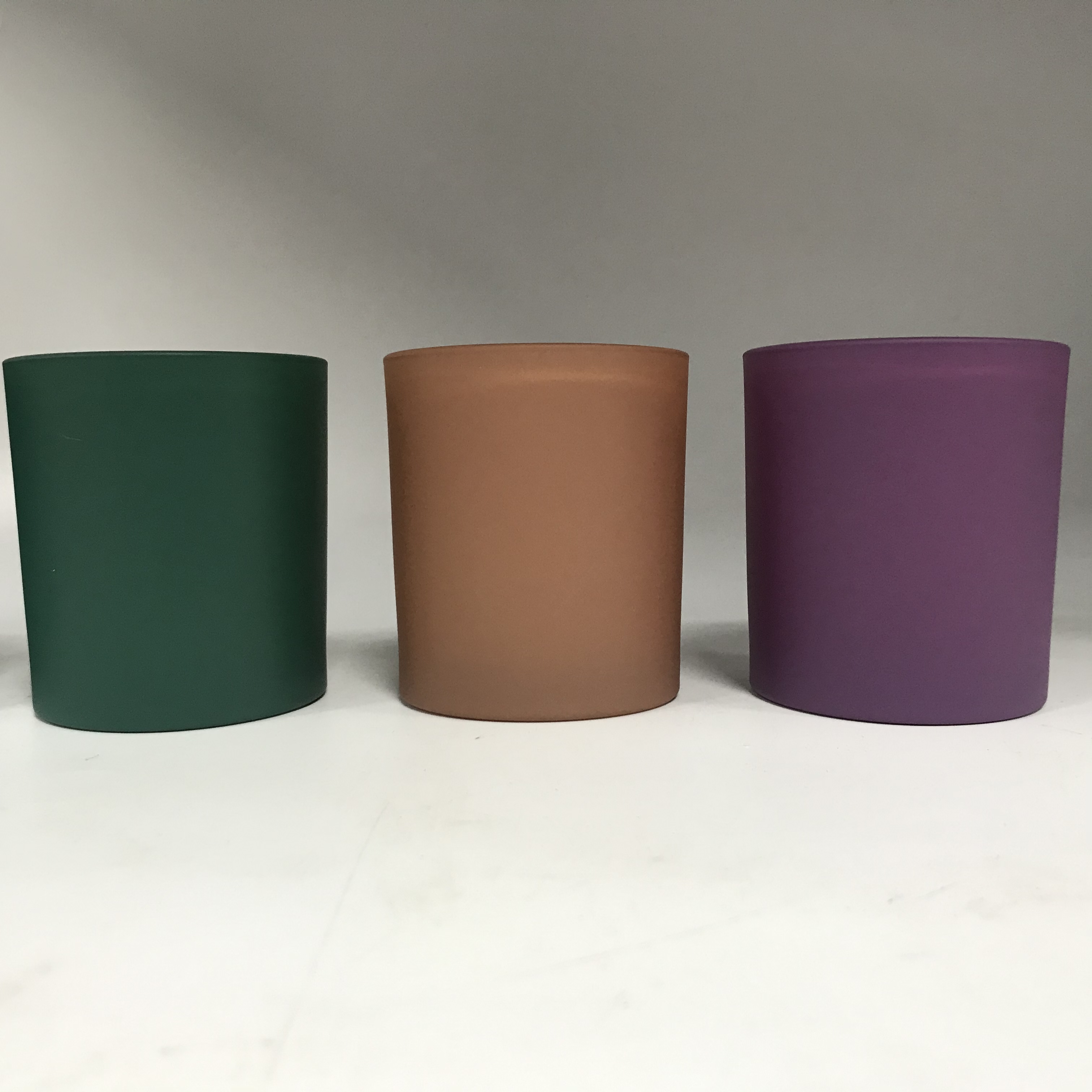 matte colored glass candle jars with metal lid