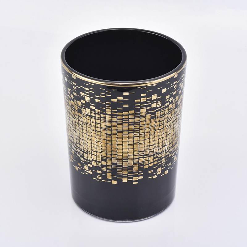 black candle containers, modern candle jars with unique design