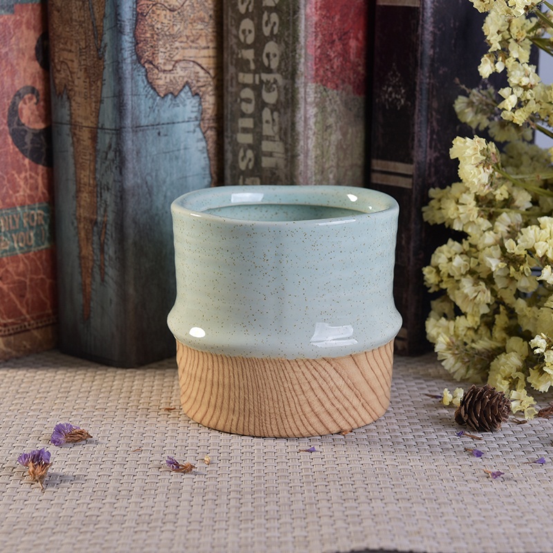 Antique ceramic votive empty ceramic container for candles