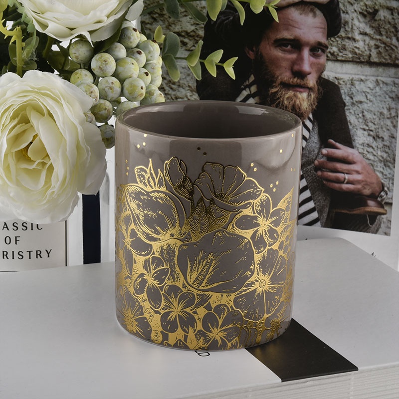 fancy 10oz ceramic candle containers for home decor