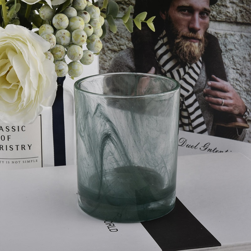 cloudy finished glass candle holders wholesale