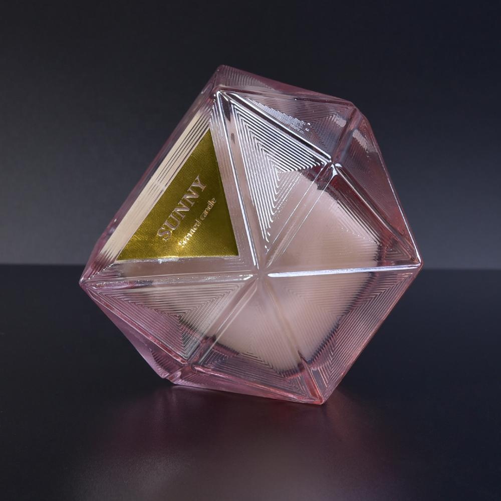 10oz 20oz Sunny new design diamond crystal candle glass jar holder