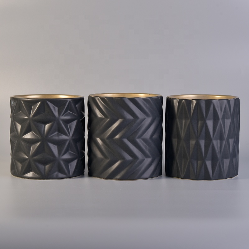 Plating ceramic votive decorative jar candle container