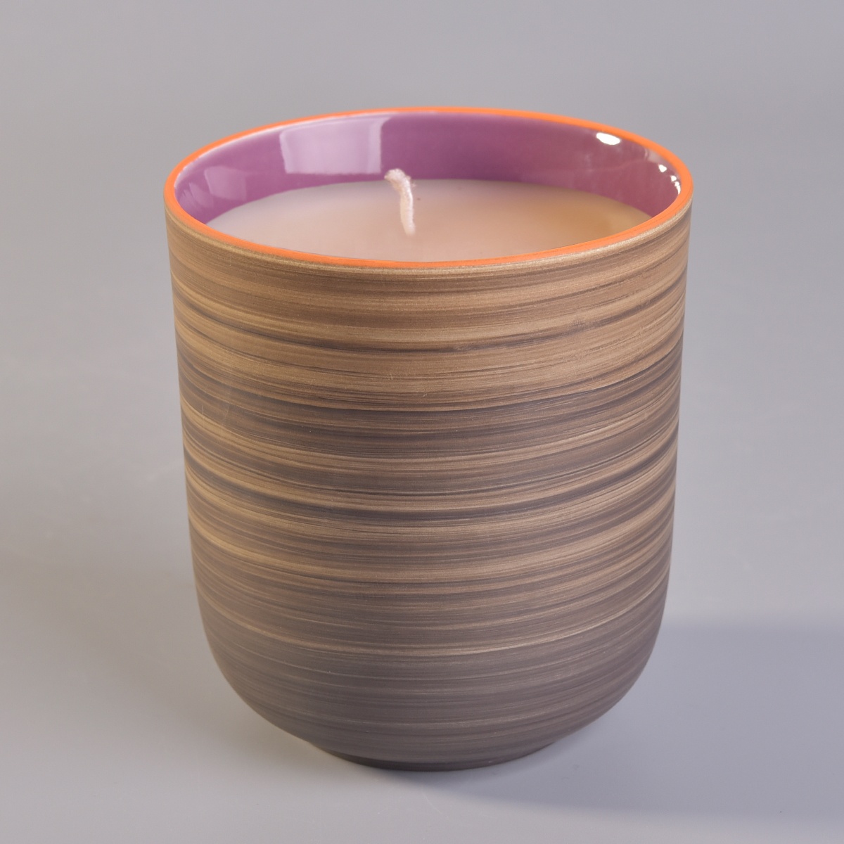 400ml Vintage cylinder ceramic handmade candle holder jars